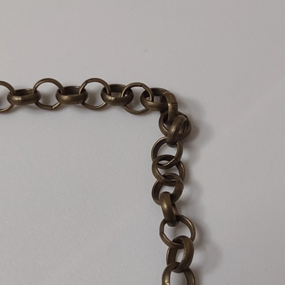 Dark Gold Tone Dangling Hearts Necklace Adjustable 17.5 To 19 Inches Long - Picture 7 of 10